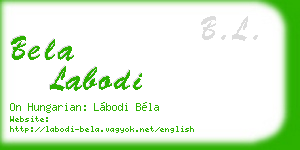 bela labodi business card